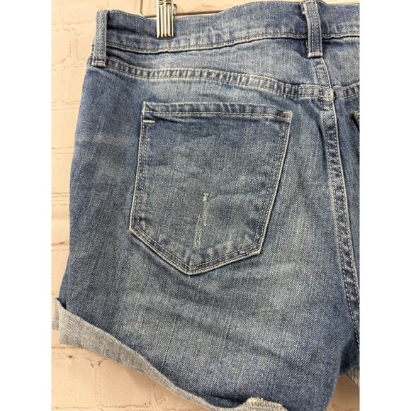 Old Navy Boyfriend Jean Shorts Womens Size 10 Blue Distressed Rolled Hem - Picture 4 of 8